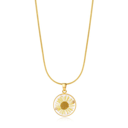 Collier de fleurs de naissance pressées