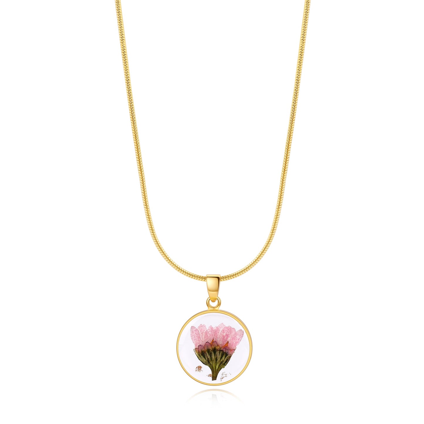 Collier de fleurs de naissance pressées