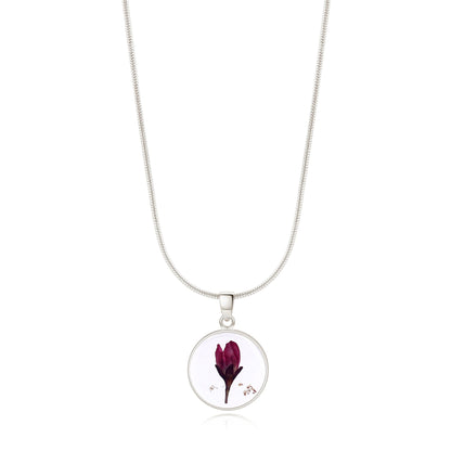 Collier de fleurs de naissance pressées