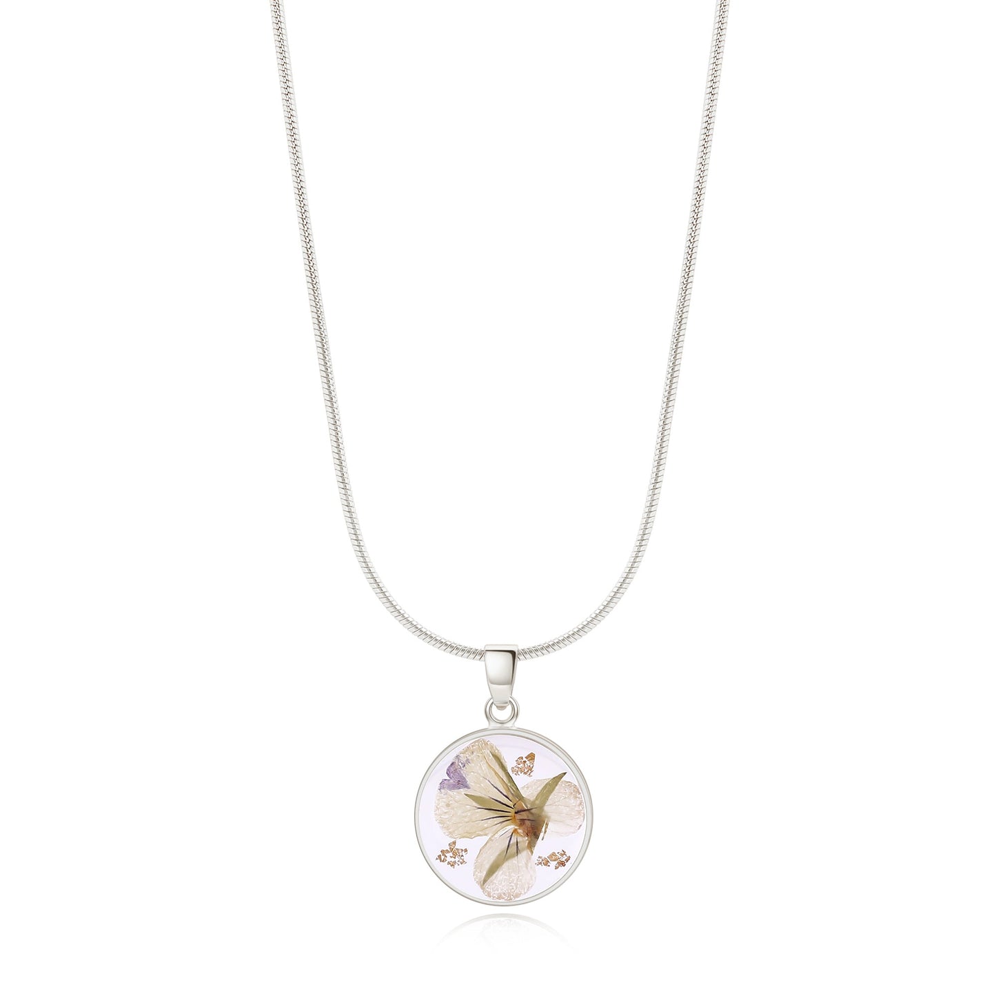 Collier de fleurs de naissance pressées