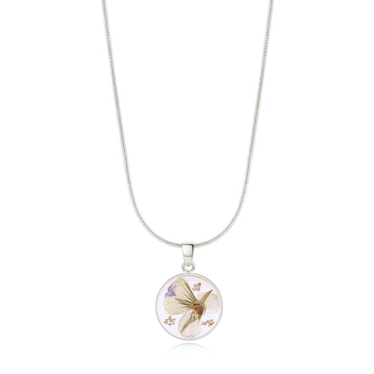 Collier de fleurs de naissance pressées