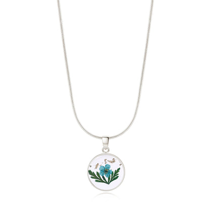 Collier de fleurs de naissance pressées