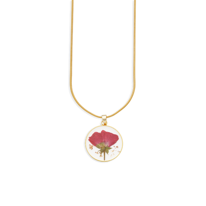 Collier de fleurs de naissance pressées