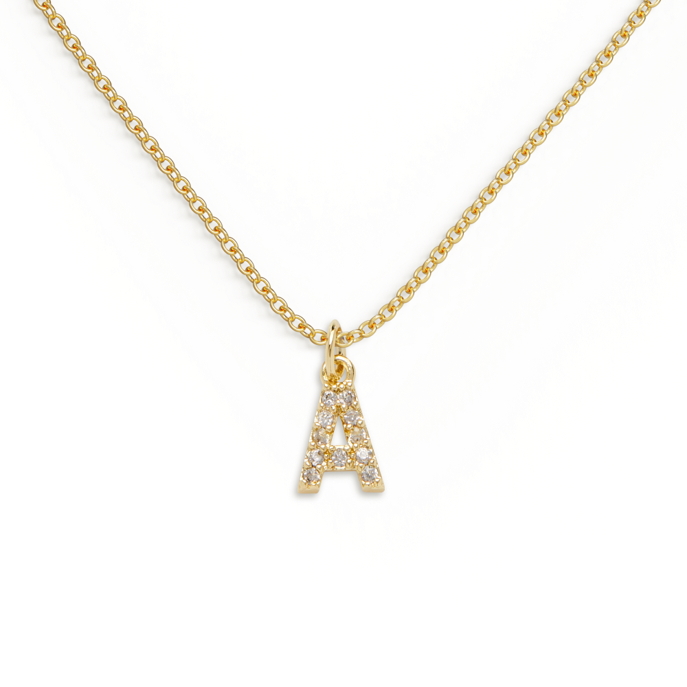 Pavé-Halskette mit Großbuchstaben