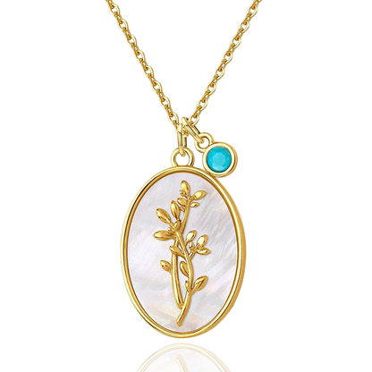 Collier avec pendentif en forme de fleur de naissance et perles