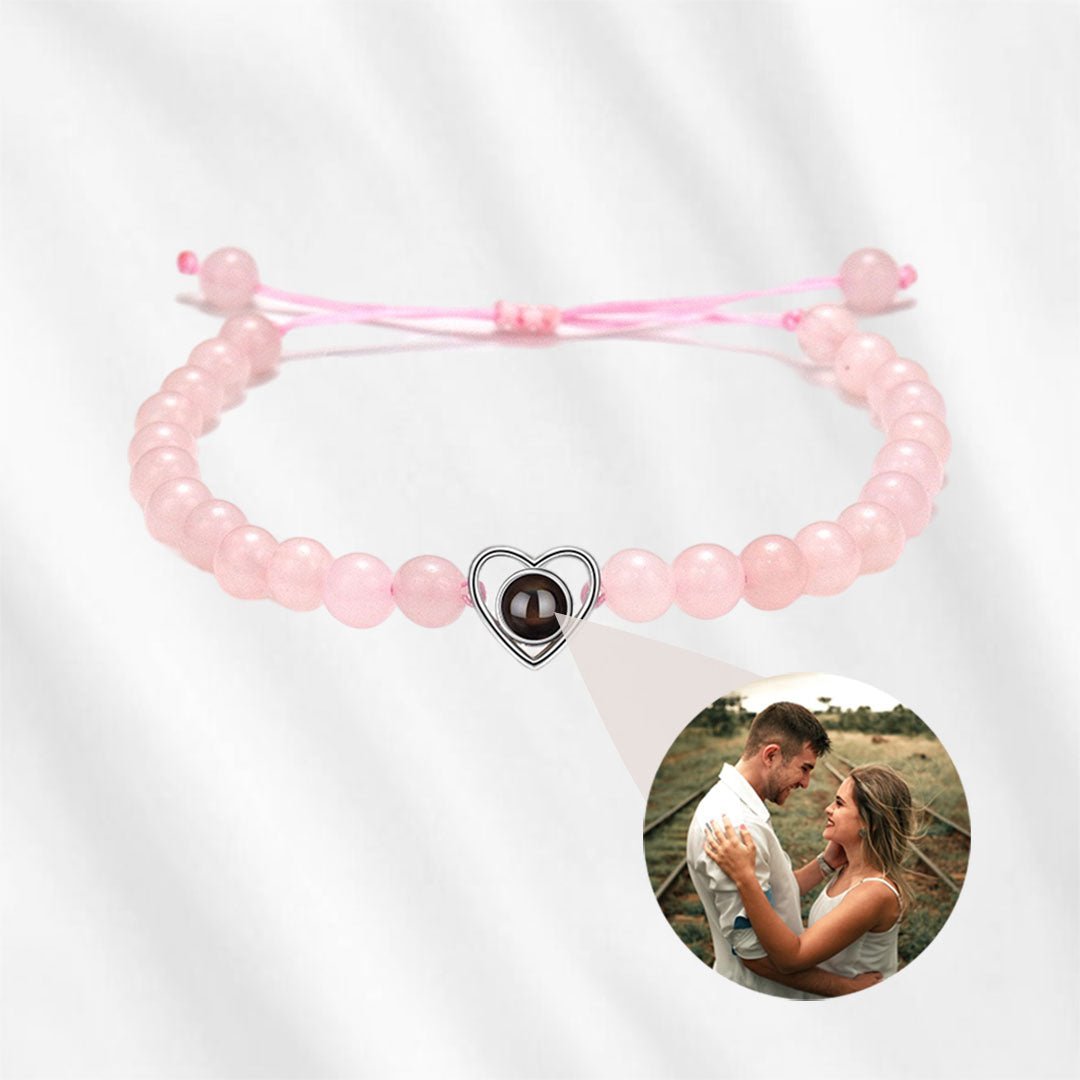 Bracelet with Photo Inside Beaded Chain Projection Bracelet