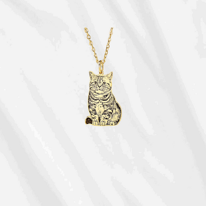Collier personnalisé avec portrait d'animal de compagnie, collier en argent sterling avec photo gravée