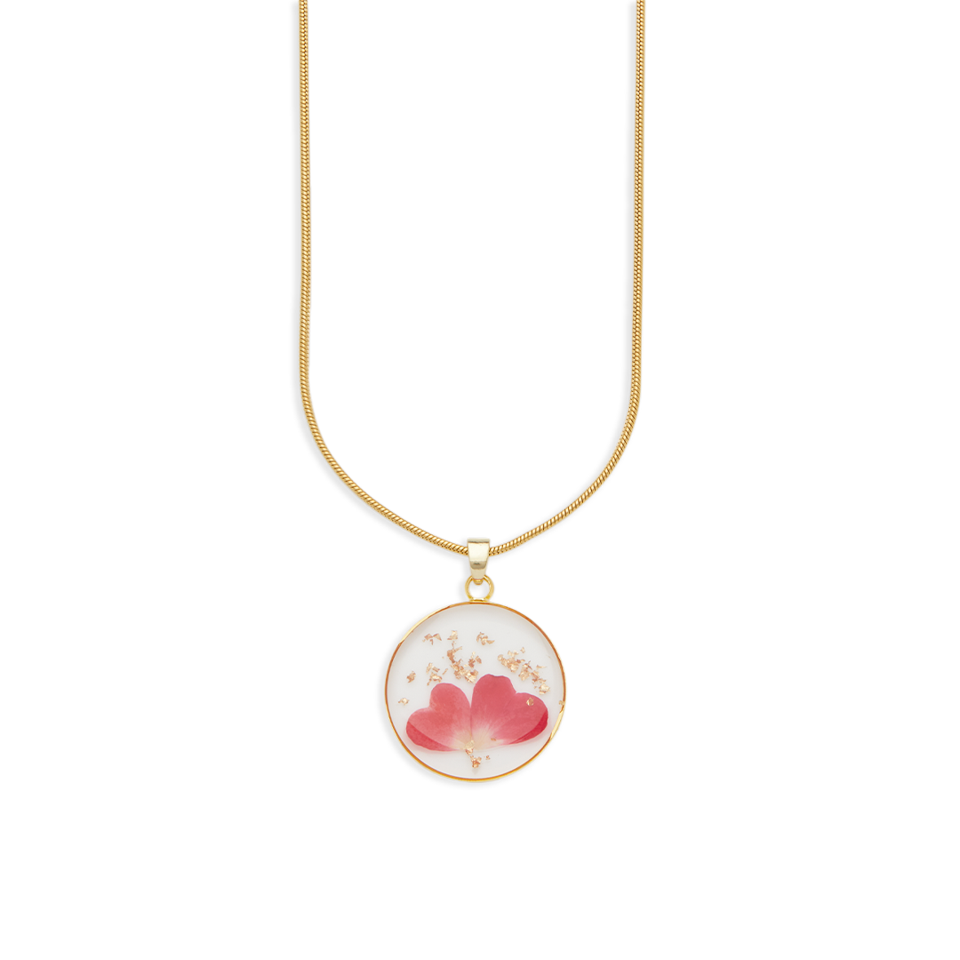 Collier de fleurs de naissance pressées