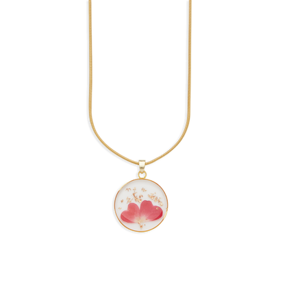 Collier de fleurs de naissance pressées