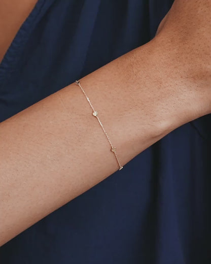 14 Karat Gold Amour Herz Armband