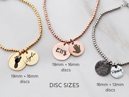 Echtes Perlenarmband mit Pfotenabdruck