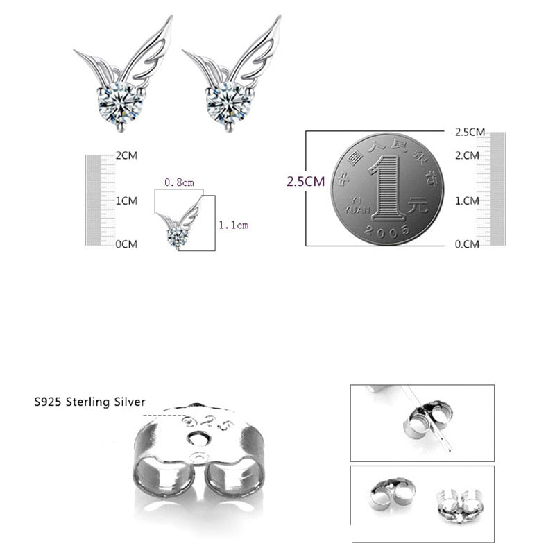 Angel Wings Silver Plated Earrings