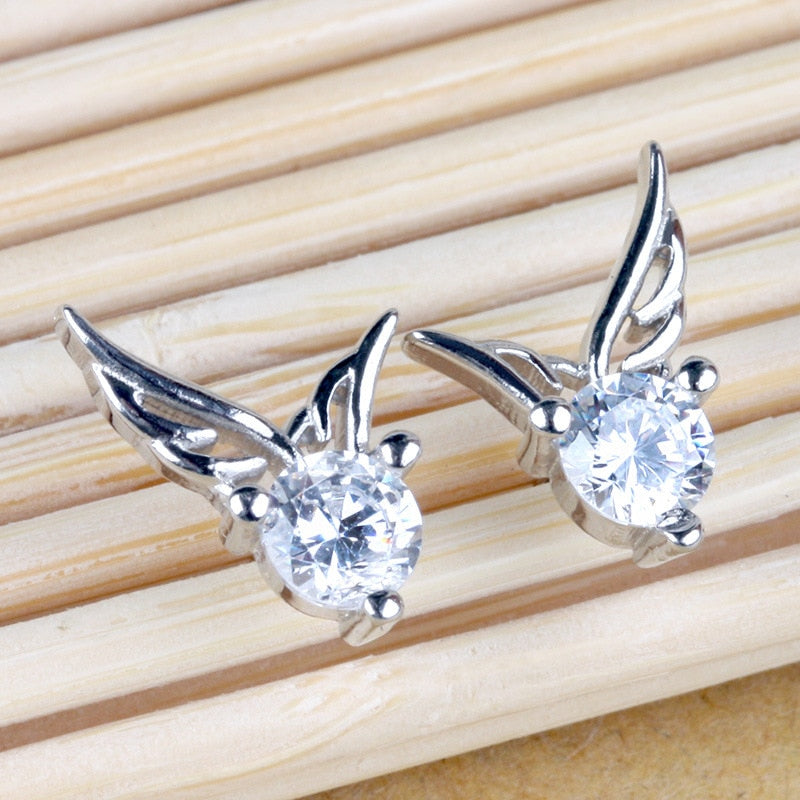 Angel Wings Silver Plated Earrings