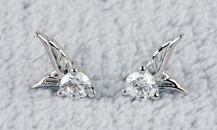 Angel Wings Silver Plated Earrings