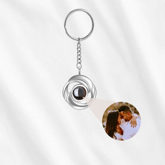 Schlüsselanhänger mit Bild im Inneren Sterling Silber Rose