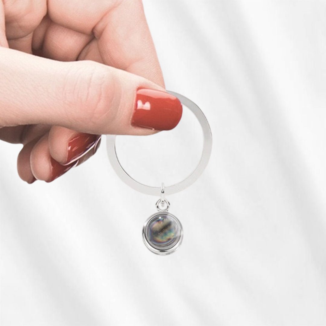 Projektionsfoto-Schlüsselanhänger Kreis Sterling Silber