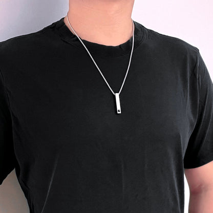 Bar Projection Necklace for Men Women with Personalized Engraving
