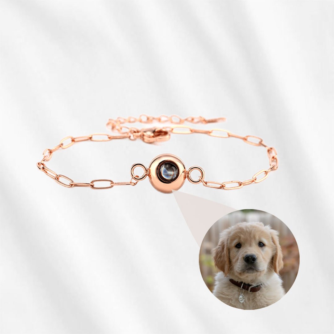 Photo Projection Bracelet Paperclip Chain Personalized Circle Bracelet