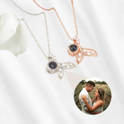 Photo Projection Necklace Fishtail Necklace with Photo Inside