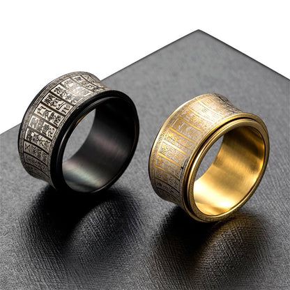 Protection Scriptures Amulet Rotating Spinner Ring
