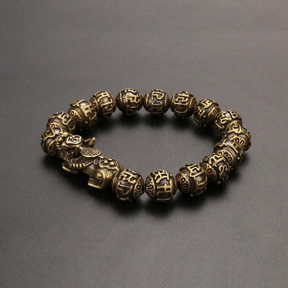 Copper Pixiu Mantra Bracelet