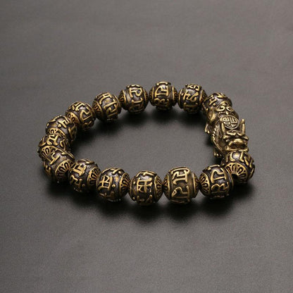 Copper Pixiu Mantra Bracelet