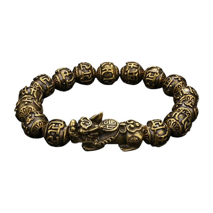Copper Pixiu Mantra Bracelet