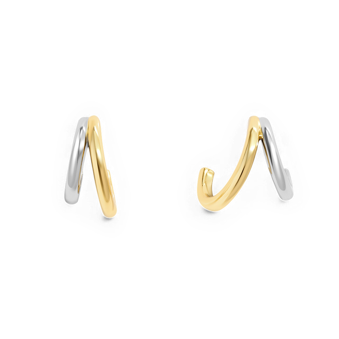 Boucles d'oreilles créoles doubles en métal mixte