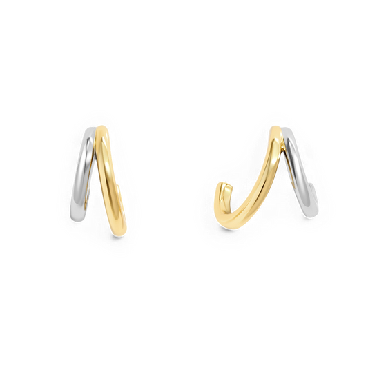 Boucles d'oreilles créoles doubles en métal mixte
