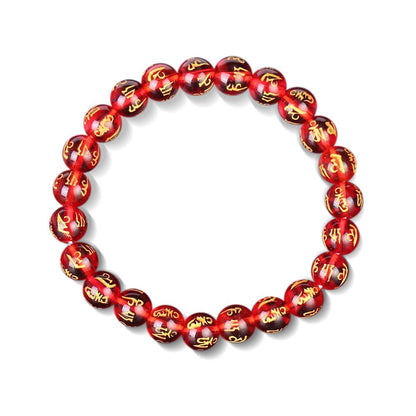 Red Tibetan Six Words Mantra Lucky Bracelet