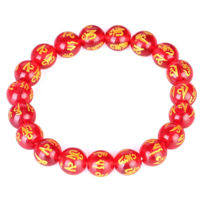 Red Tibetan Six Words Mantra Lucky Bracelet