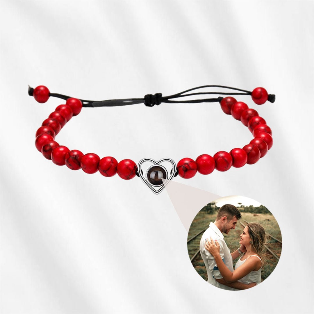 Bracelet with Photo Inside Beaded Chain Projection Bracelet
