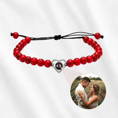 Bracelet with Photo Inside Beaded Chain Projection Bracelet