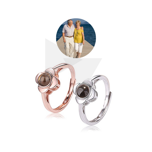 Bague de projection de fleur éternelle 