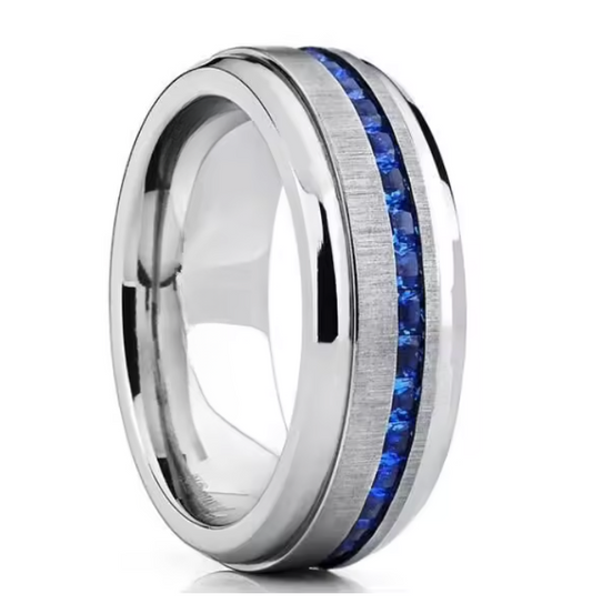 Spiritual Steel Ring With Healing Zircon