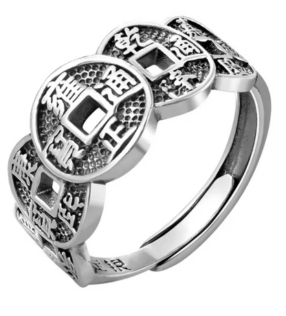 Vintage Silver Lucky Coin Ring