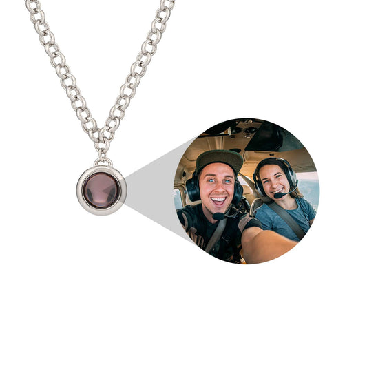 Personalisierte Rolo-Kette mit Foto-Halskette