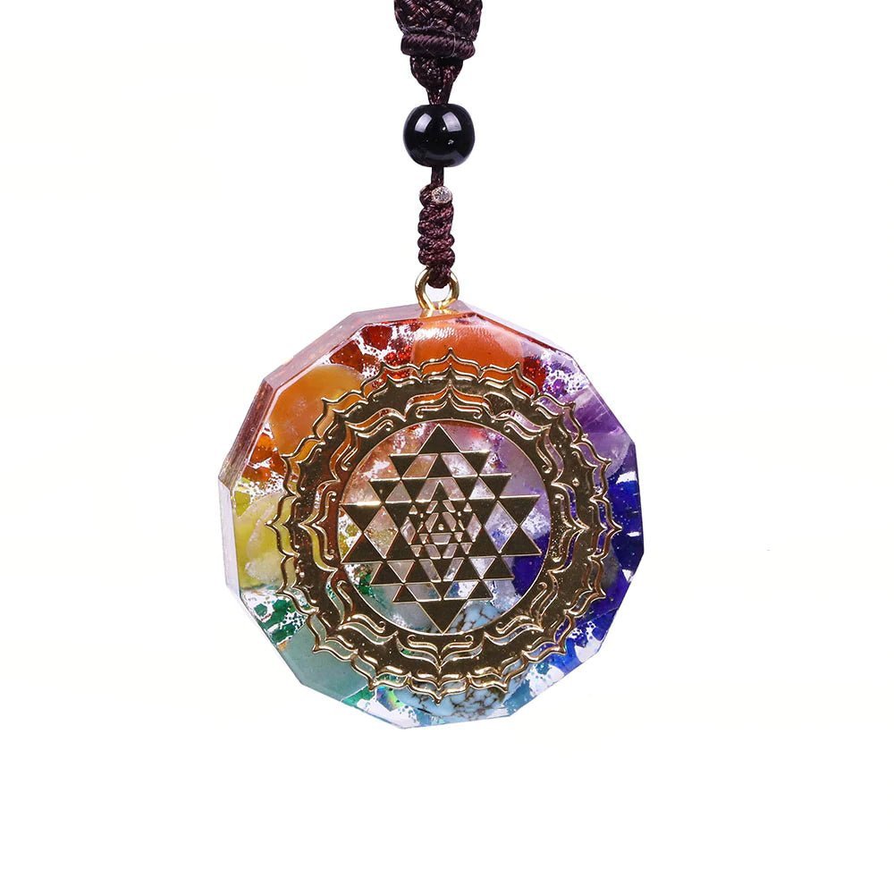 Sacred Sri Yantra Orgonite Chakra Necklace