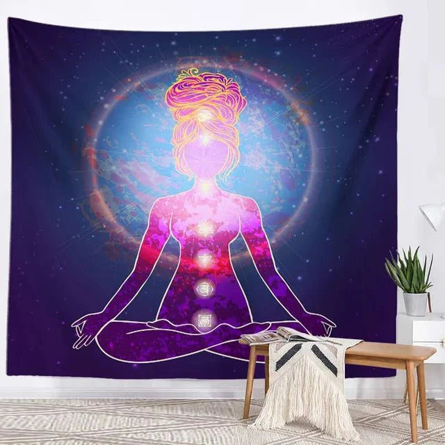 Seven Chakra Meditation Tapestry
