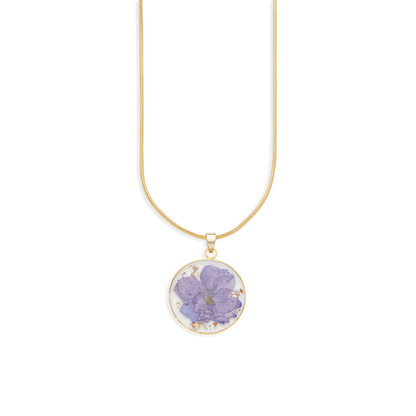 Collier de fleurs de naissance pressées