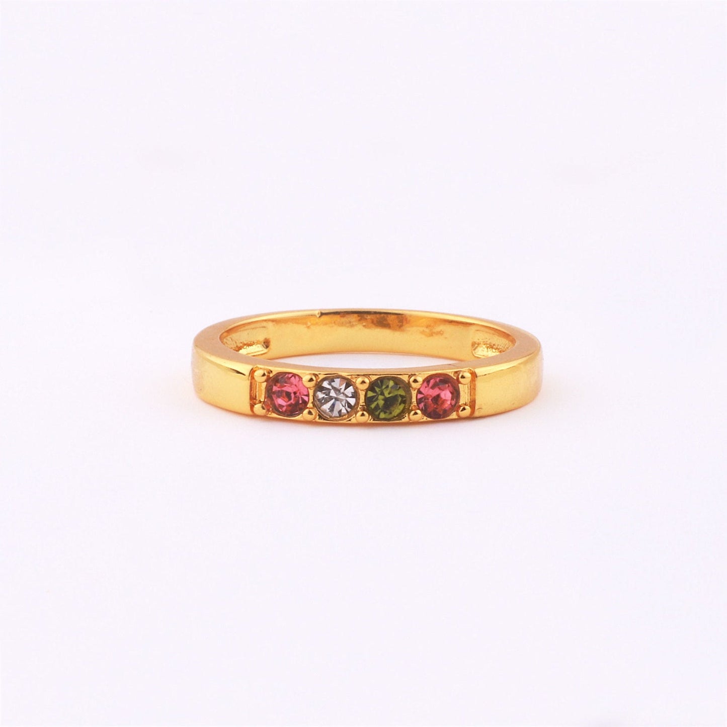Bague empilable avec pierres de naissance