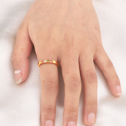 Bague empilable avec pierres de naissance