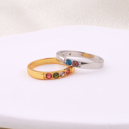 Bague empilable avec pierres de naissance