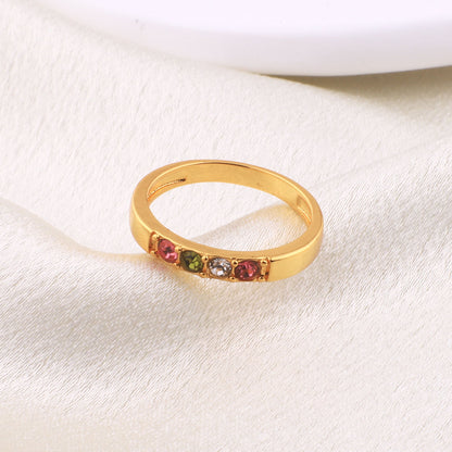 Bague empilable avec pierres de naissance