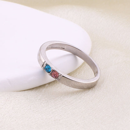 Bague empilable avec pierres de naissance