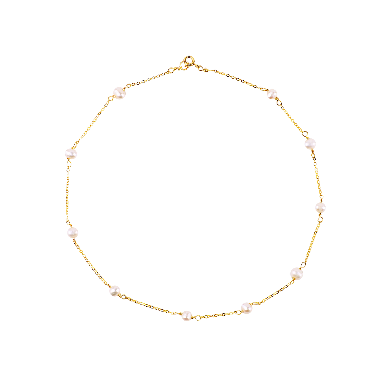Collier ras du cou à dix perles 