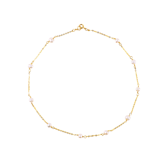 Collier ras du cou à dix perles 