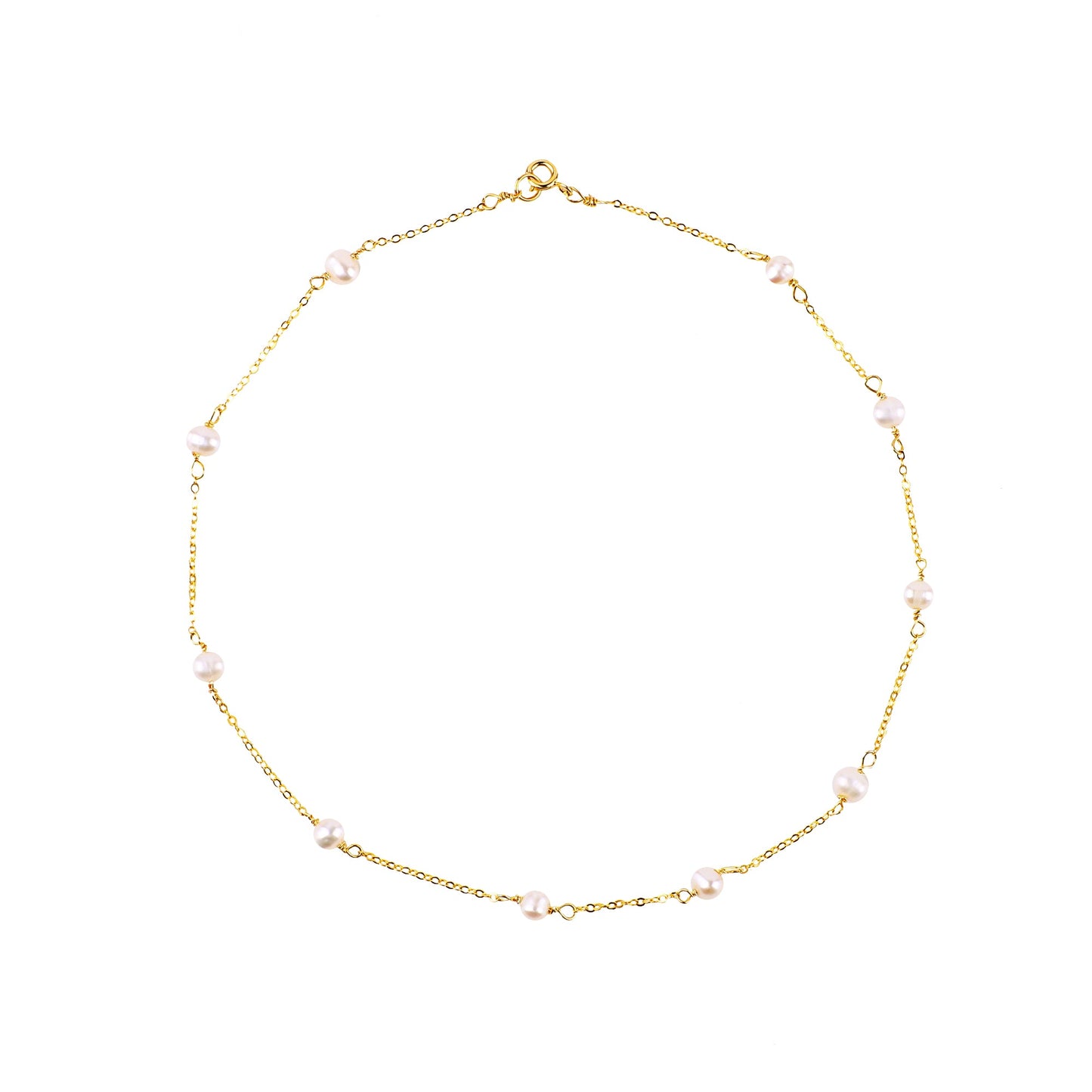 Collier ras du cou à dix perles 