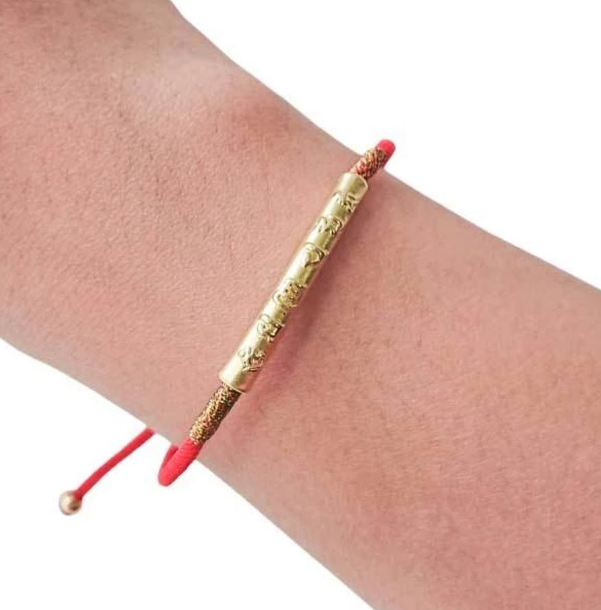 Tibetan Buddhist Handmade Silver Mani Mantra Lucky Bracelet