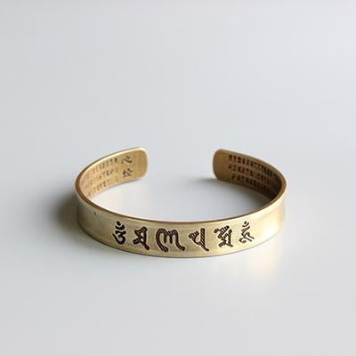 Tibetan Buddhist Mantra Brass Bangle